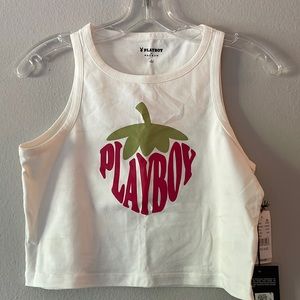 Playboy Crop Top, size large, NWT!